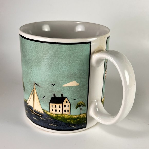 Vtg Coastal Breeze Lighthouse Coffee Tea Mug Cup 1998 Warren Kimble - Picture 2 of 13